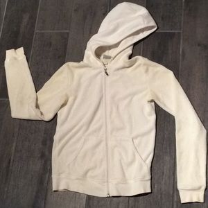 White Hoodie with sign on the back